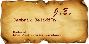 Jambrik Belián névjegykártya
